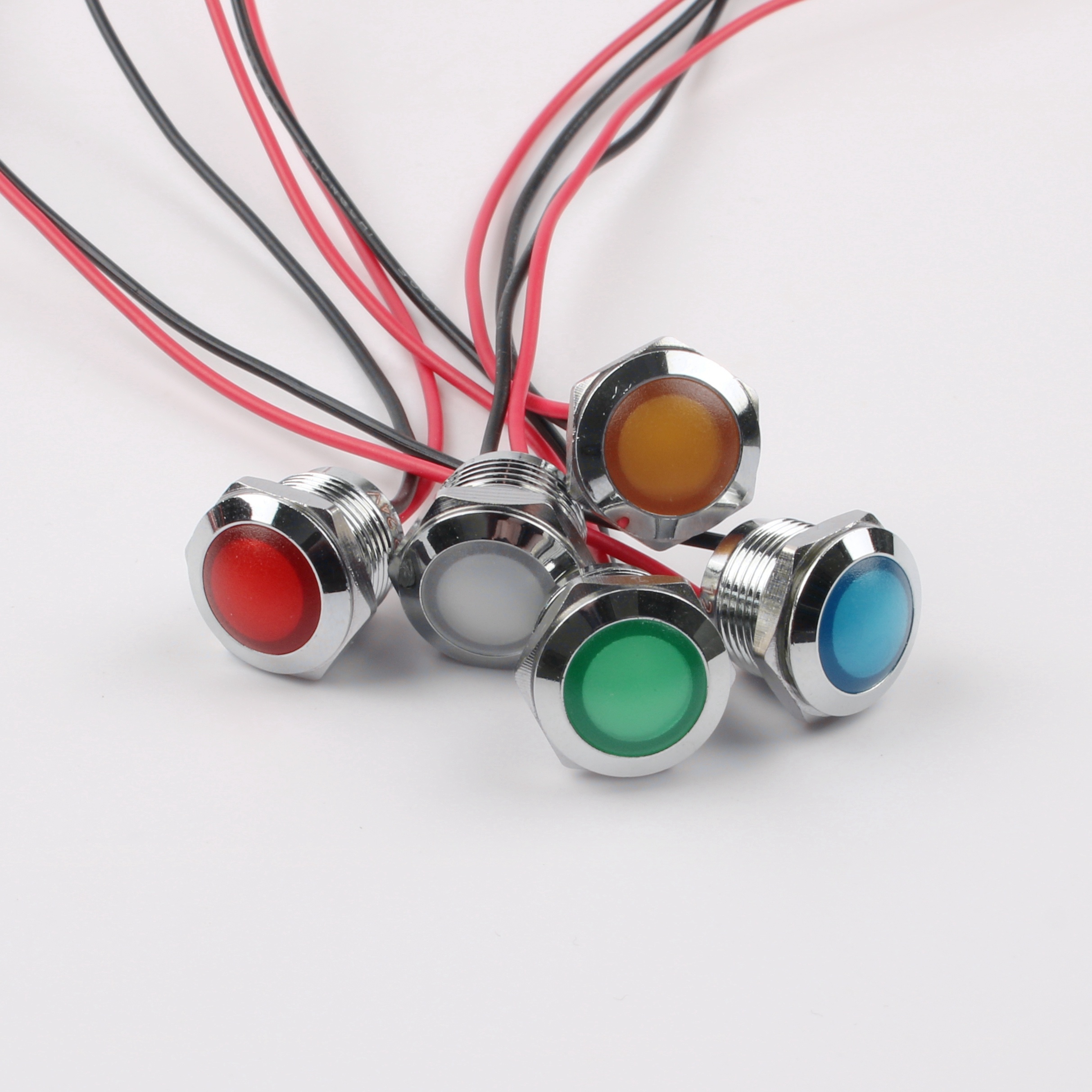 12mm Metal Indicator Light Spherical Short Style Waterproof Industrial Control Equipment CE Certified Soft LED Red Green Orange