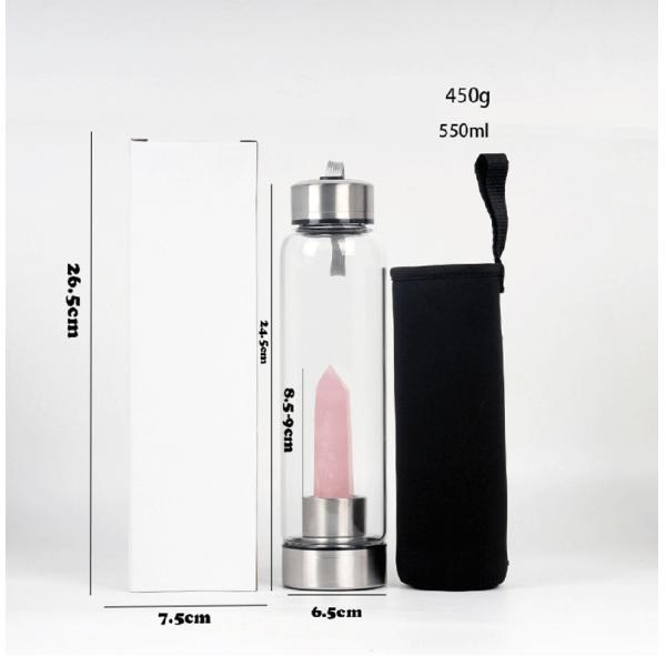 Pure Crystal Glass Water Bottle Natural Healing For Hot / Cold Drinks