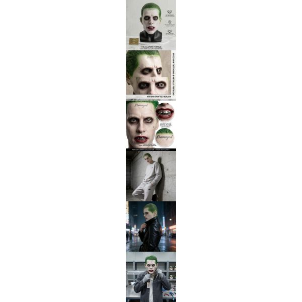 Realistic Green Hair Evil Clown Mask with Forehead Tattoo - Deluxe Latex Movie Villain Headwear for Halloween & Cosplay Parties