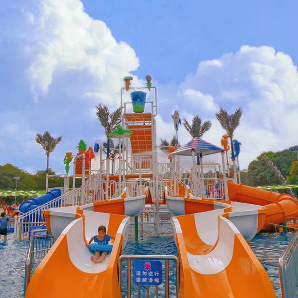 Water House Funny Water Game for Amusement Playground Theme Aqua Park Fiberglass Water Slide
