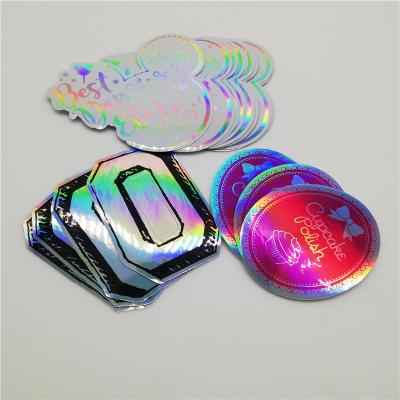 Waterproof Oil-Proof Vinyl Holographic Foil Laser Die Cut Label Custom Company Logo Stickers