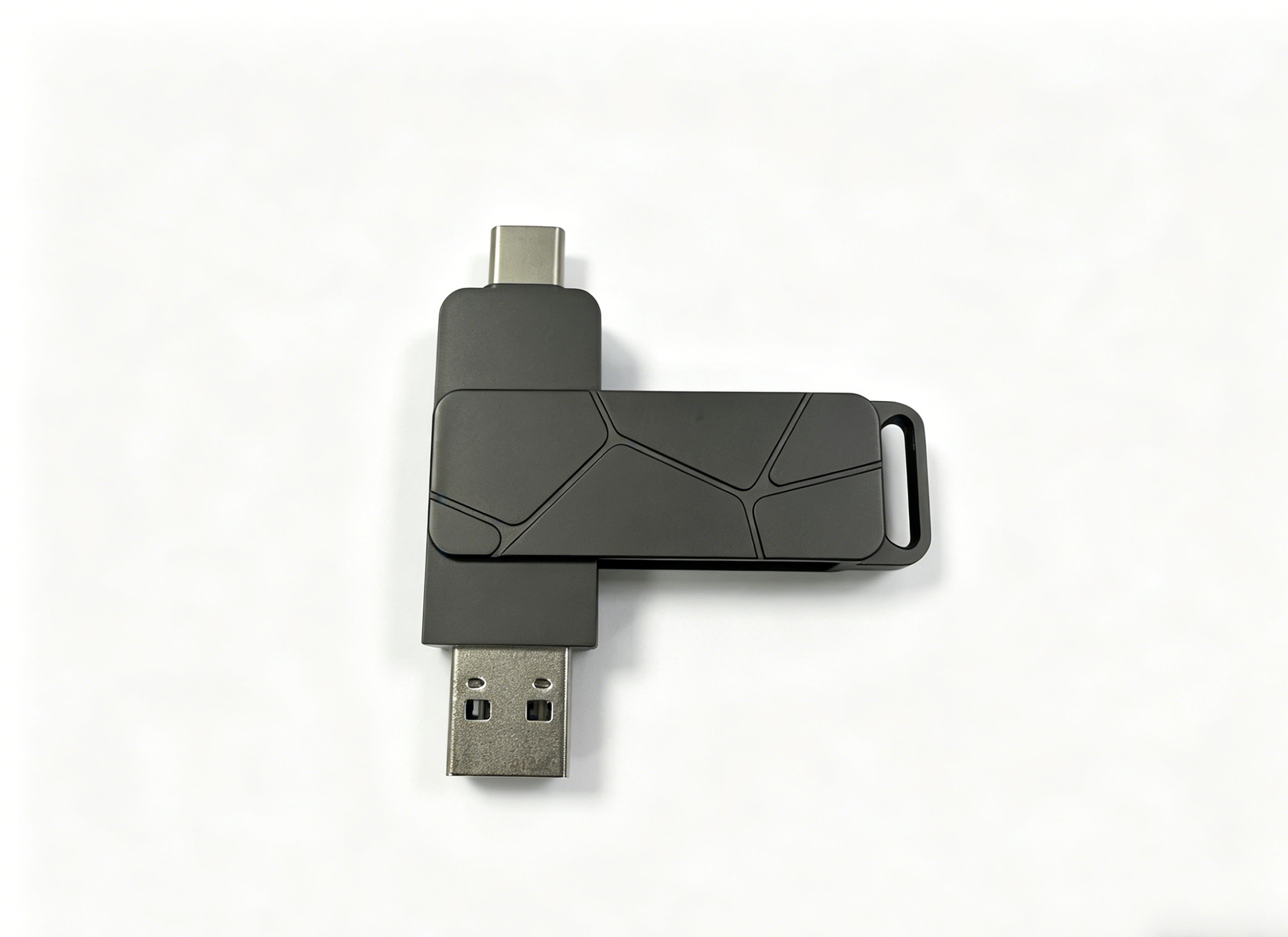 Gun Black Body Laser LOGO Type C USB Can Put Keychain Or Lanyard And Keyring