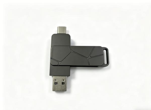 Gun Black Body Laser LOGO Type C USB Can Put Keychain Or Lanyard And Keyring