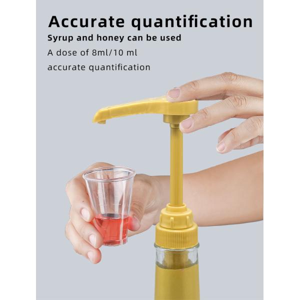 Food Grade Gold Syrup Dispenser Pump Dustproof Drip Proof Design