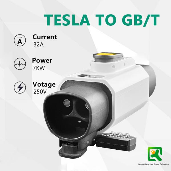 GBT Electric Portable Charging Station 220v Car side Plug 7KW 32A Tesla to GBT EV Charger Converter Single Phase Adapter