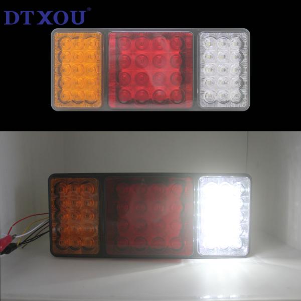 High Efficiency Energy Saving Ip67 Waterproof 12v 24v Amber Red White Color Three Lens Combination Tail Light