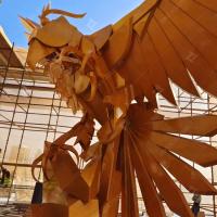Grande Escultura de Falcão de Bronze ao ar livre Forjando à mão estilo moderno