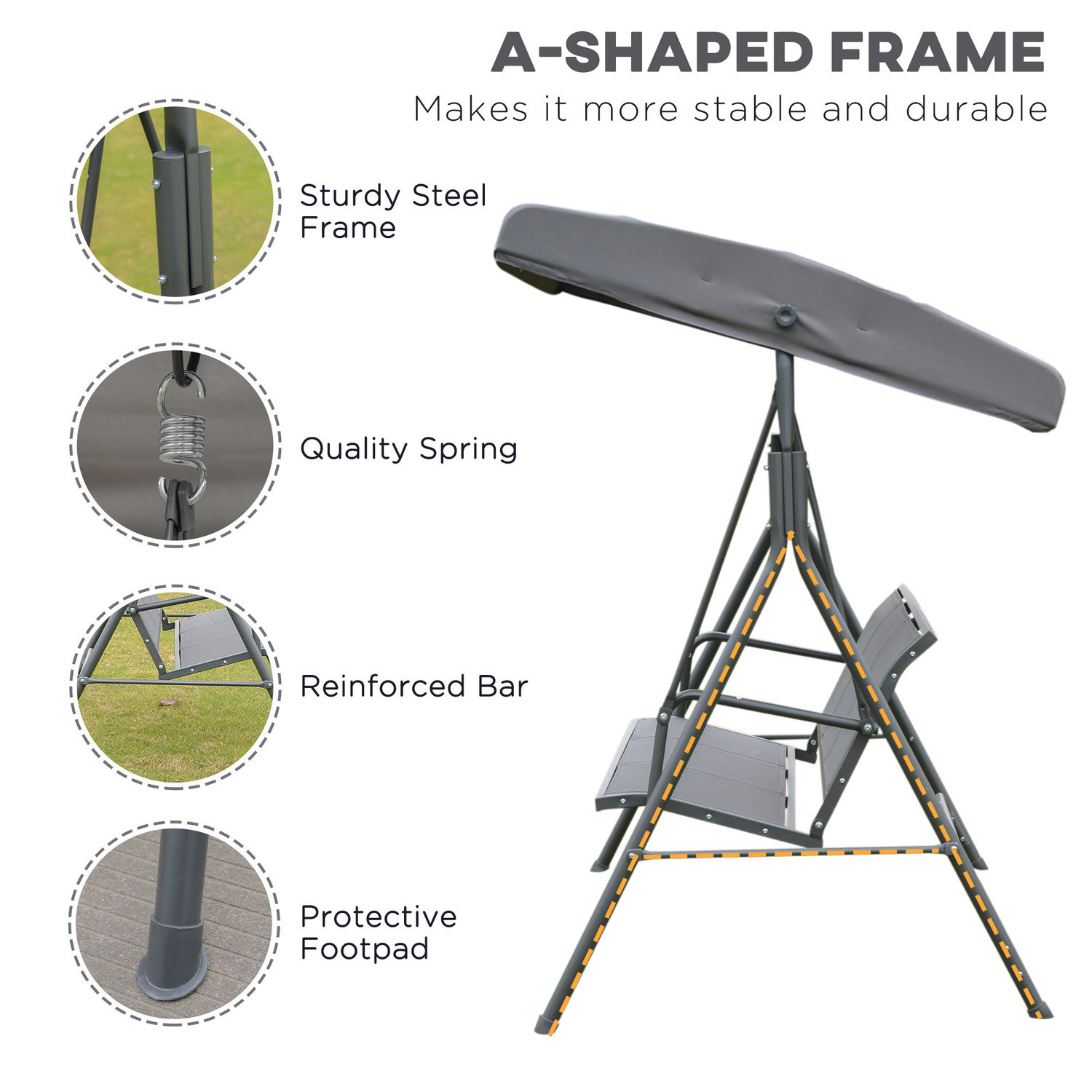 AJUNION 3 Seater Hammock Swing Chair with Canopy Transform Your Porch and Patio Space