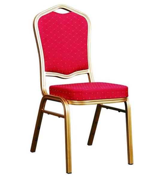 YLX-6096 Aluminium Golden Banquet Dining Chair for Restaurant 25*25*2.0mm tube