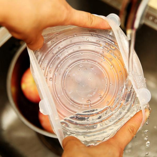 Silicone Stretch Lids Reusable Durable and Flexible Expandable Seal Cover Set to Fit 6 Various Sizes Shape of Containers