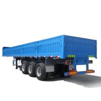 NDRC Announced Enterprise 3 Axle 40ft 50 ton Flatbed Side Wall Semi Trailer Bulk Cargo Truck