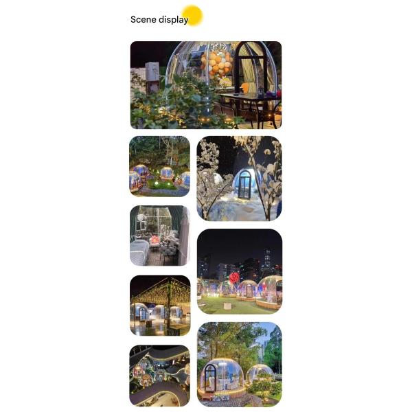 Outdoor Rectangular Sun Glass Room Full Transparent Bubble Room Spherical Tent for PC Hotel Star Room Homestay