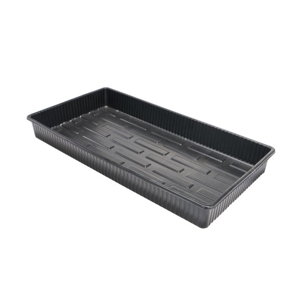 Customized Black PET/PP Rectangular Flat Bottomed Seedling Tray For Cat Grass