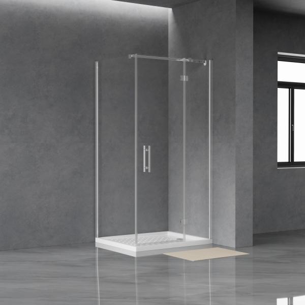 White Printed White Electroplated Frame Simple Arc Shower Enclosure E2303-W1 Full Payment