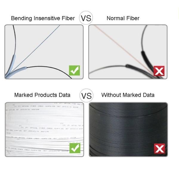 G657A1 A2 1 вырезают сердцевина из крытого кабеля падения GJXH оптического волокна FTTH GJXFH