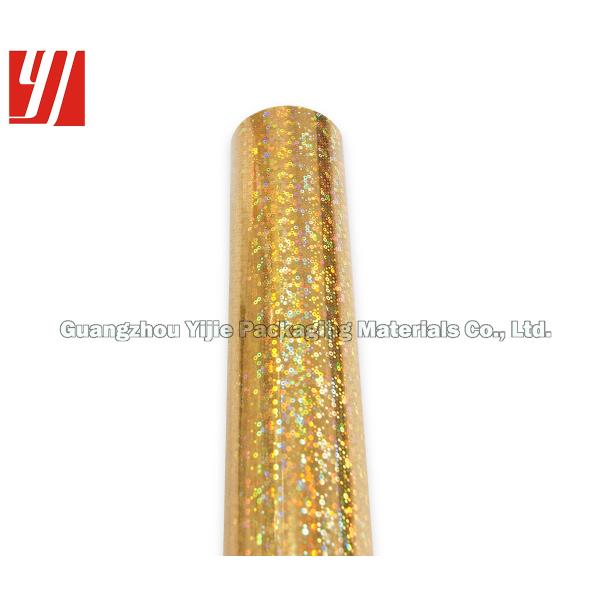 El rollo de oro de la hoja del laser de los 0.64m*180m para OPP laminó los papeles