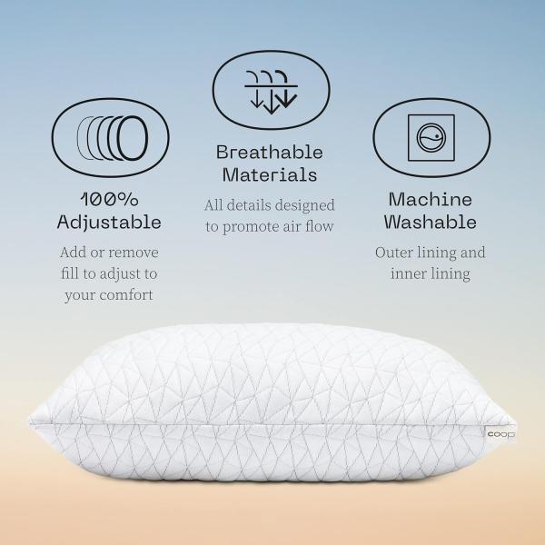 Experience the Difference Adjustable Cross Cut Memory Foam Pillows for Queen Size Beds