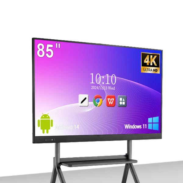 Portable 4K Resolution 50 Point Touch Screen Interactive Whiteboard Smart Board for Education and Meetings