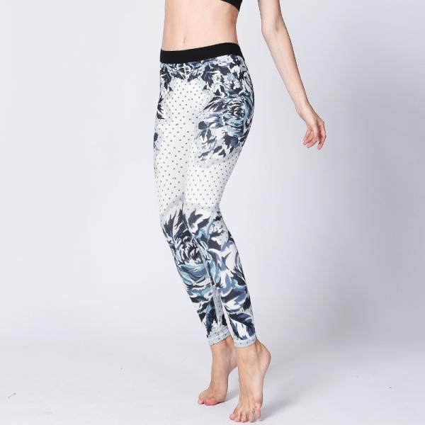 CPG Global Women's Fitness Legging Sport Running Pants Yoga  Flower Print  and Black Spots Super Slim HK30