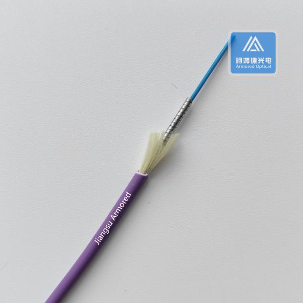 Simplex MM câble en fibre blindée en spirale de 3,0 mm PVC violet résistant aux rongeurs FTTH
