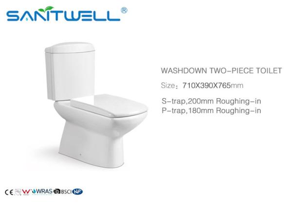 Construction / Real Ceramic Chaozhou Design Washdown Two Piece Toilet For Estate Building Project