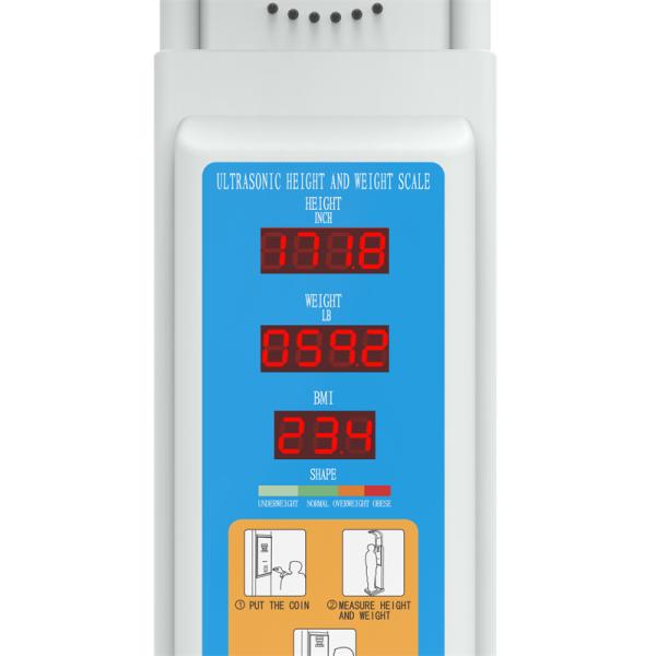 Steel Coin-Operated Height and Weight Measuring Machine with Packing Size 104*34*35cm