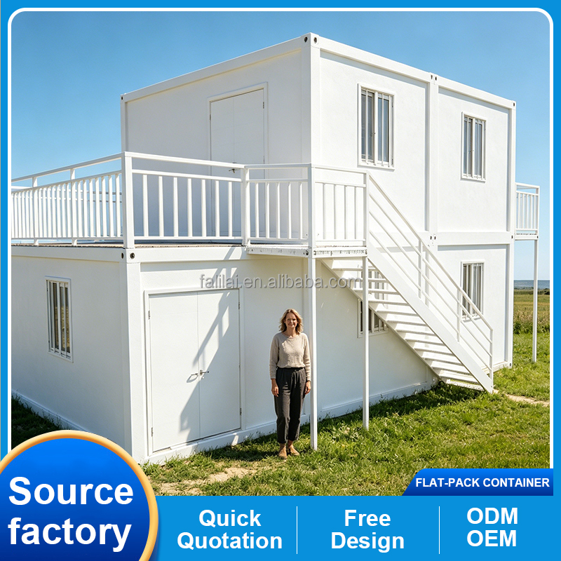 2 Story Detachable Container House Flat Pack Container Villa Sandwich Panel Custom Modular Stackable Prefab Tiny House Hotel