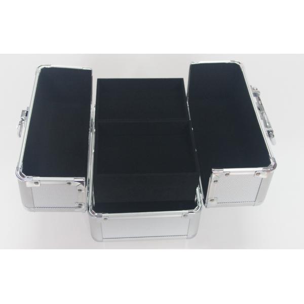 Small Silver Aluminium Cosmetic Case 250 x 170 x 170mm Inside Trays