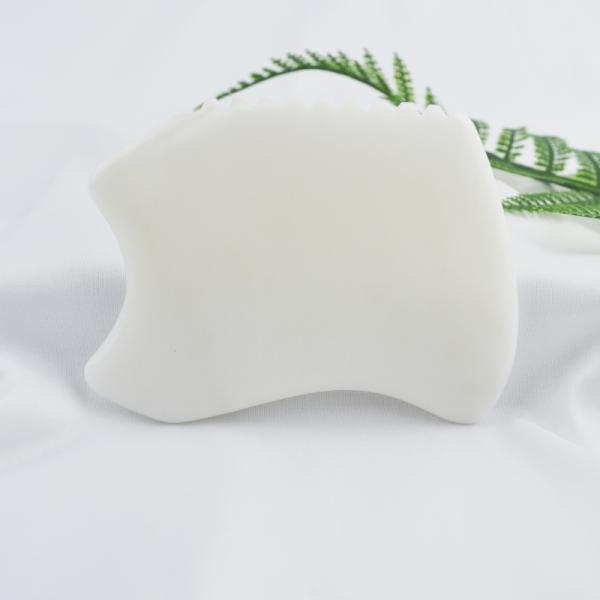 Body Massager Newest Style Pure Natural White Jade Facial Anti-aging Gua Sha Board Gemstone Skincare Massage Jade Stone Guasha Tool