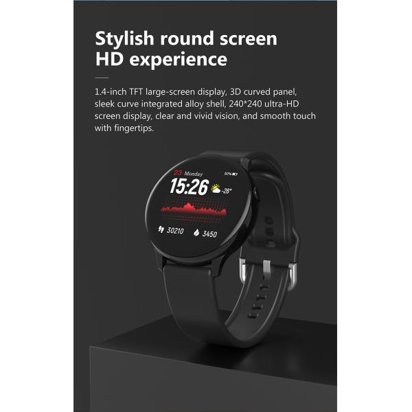 монитор тарифа и кровяного давления сердца BT V5.0 smartwatch экрана касания 1.4-inch