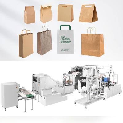 30-180 máquina de Min Khaki Paper Bag Manufacturing dos PCes com punhos
