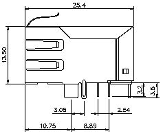 Сеть модульное RJ45 женский Джек XFATM9R-CTLSxu1-4M, 1 x 1 плата Джек вверх по LPJ6011ABNL