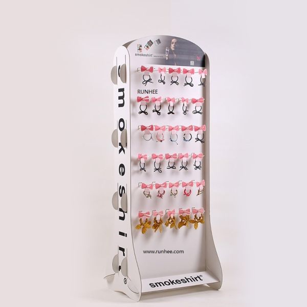 Custom Printed Cardboard Retail Display Stand with Hooks | FSC POP Rack