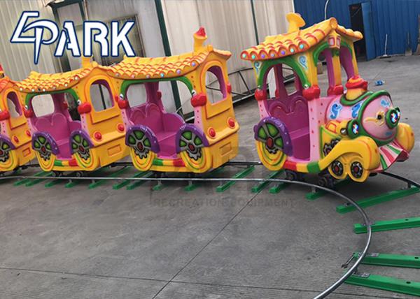 Funny Kiddie Ride Amusement Game Machines Fiberglass 14 Seats Electrical Track Train