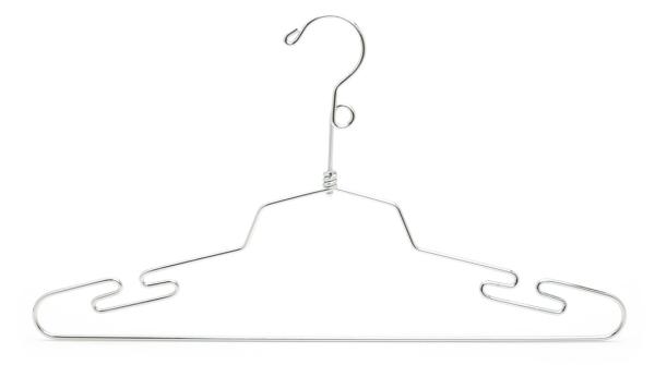 Notched Shoulders Chrome Wire Hangers , Stainless Steel Clothes Hanger