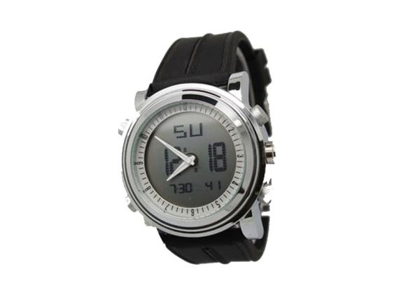 42.0mm LCD Display Alloy Mens Digital Watches With Silicon Band