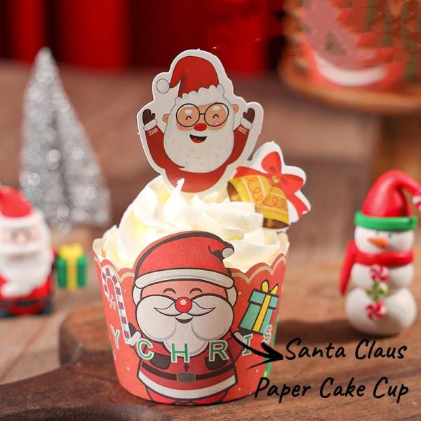 Disposable and Environmentally Friendly Paper Cake Cup for Christmas