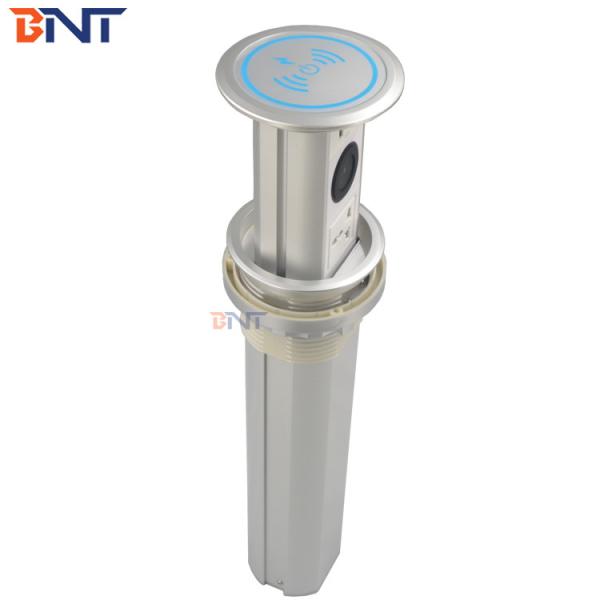 BNT touch pop up desktop socket with mini jack speaker and wireless charger electrical power sockets
