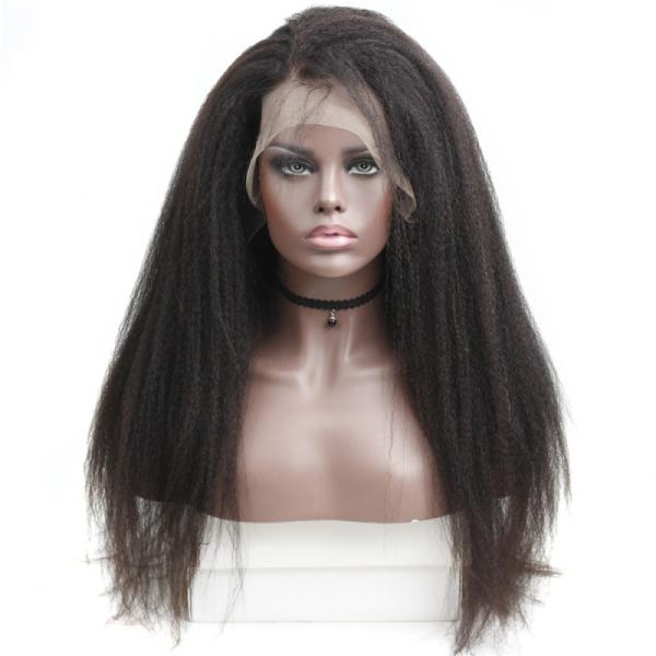 12-14inch Italian Raw Pre Pluck Yaki Kinky Straight 360 HD Swiss Full Lace Frontal Human Hair Wig