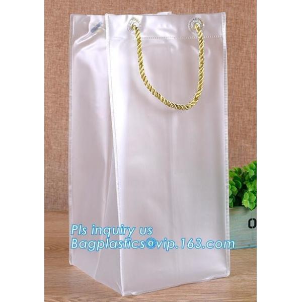 PVC Wine cooler bag chiller Gift bags Thick ice bag, Durable plastic pvc water resistant chiller cooler wine bottle ice