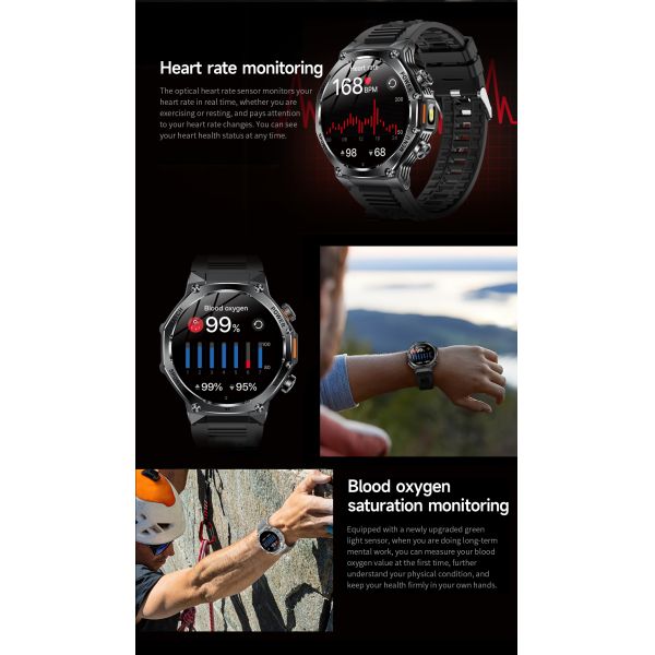 Eraysun Round AK82 Smart Watch for Big Screen 1.85