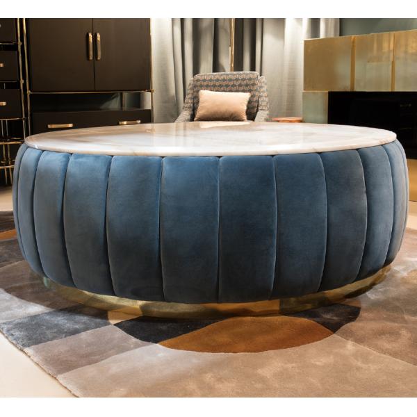 Florence Center Living Room Table Sets Blue Velvet Upholstered Body