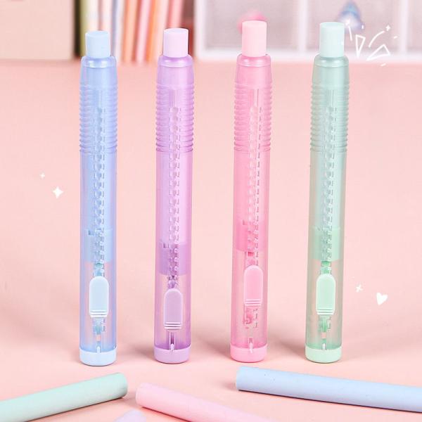 Macaron Colored Tube Eraser Push Pull Type Soft Rubber Erase Clean