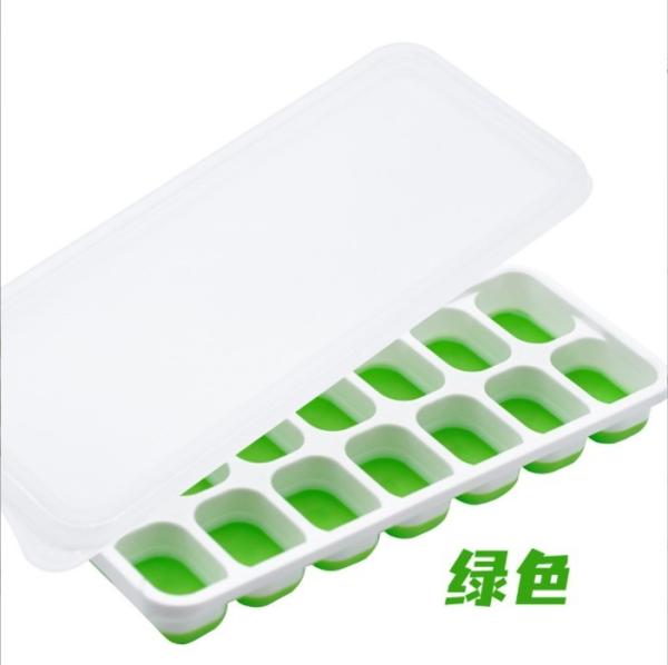 Stocked 14 Cavity Ice Cube Maker Molds with Lids and Bpa Free PP Plastic