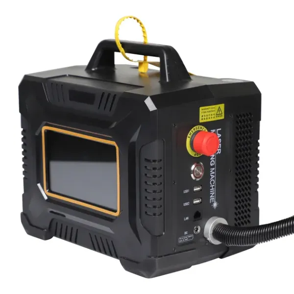 Portable Handheld Laser Marking Machine Printing on Rubber Tires