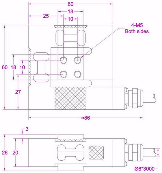 Triaxial Force Sensor 500N Triaxial Load Cell 50kg Tri-axis Force Transducer 100lb