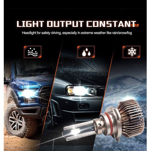New YOUCHESHI Y8 Gold 120W 24V Cool White Light 6500K Aluminum & Brass 9000LM Universal Car Headlight LED Bulb 9005