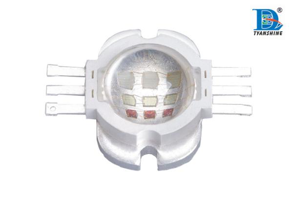 15W RGB Multi Color LED Diode , Green 510 - 520nm 400mA with 180° Degree Angle