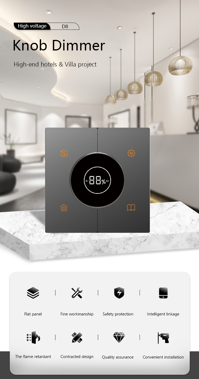 Панель более тусклых выключателей Zigbee приложения Tuya высоковольтная пластиковая