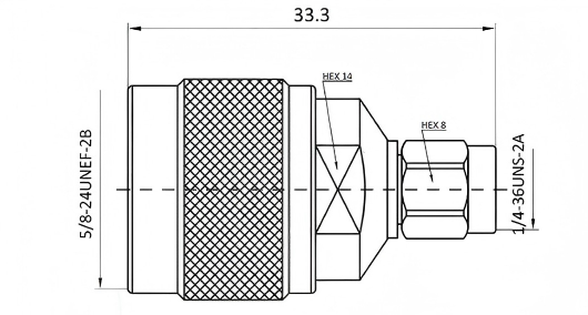 50Ω N/SMA-JJ RF Coaxial Adapter N Male To SMA Male Straight Connector